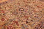 golden background antique heriz persian rug 49436 side Nazmiyal