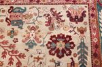 large antique ivory background agra indian rug 49588 design Nazmiyal