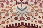 large antique ivory background agra indian rug 49588 flowers Nazmiyal