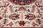 large antique ivory background agra indian rug 49588 part Nazmiyal