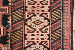 small size antique tribal perpedil caucasian rug 49540 border Nazmiyal