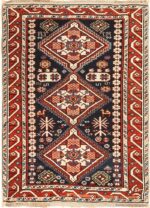 Small Running Dog Design Antique Caucasian Shirvan Rug 49580 by Nazmiyal