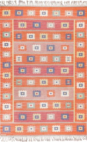 Vintage Flat Woven Scandinavian Marta Maas Kilim Rug 49568 By Nazmiyal