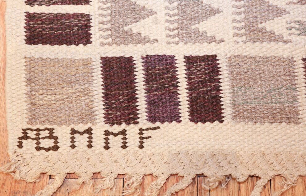 Vintage Barbro Nilsson Salerno Grey Marta Maas Rug 49571 Nazmiyal