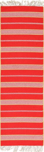 Red Colored Vintage Swedish Scandinavian Runner Rug 49561 by Nazmiyal