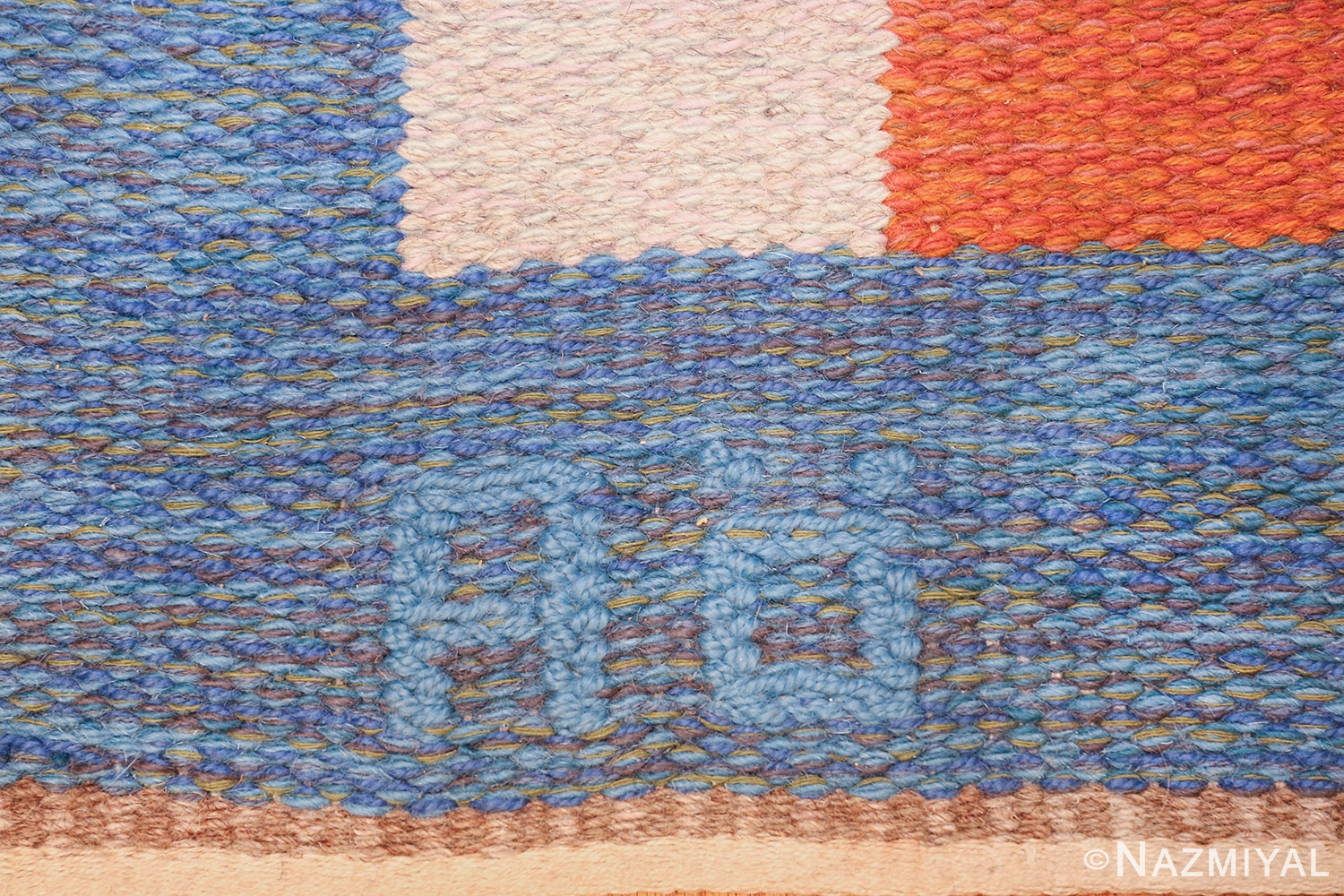 colorful vintage scandinavian kilim rug by agda osterberg 49573 ao Nazmiyal