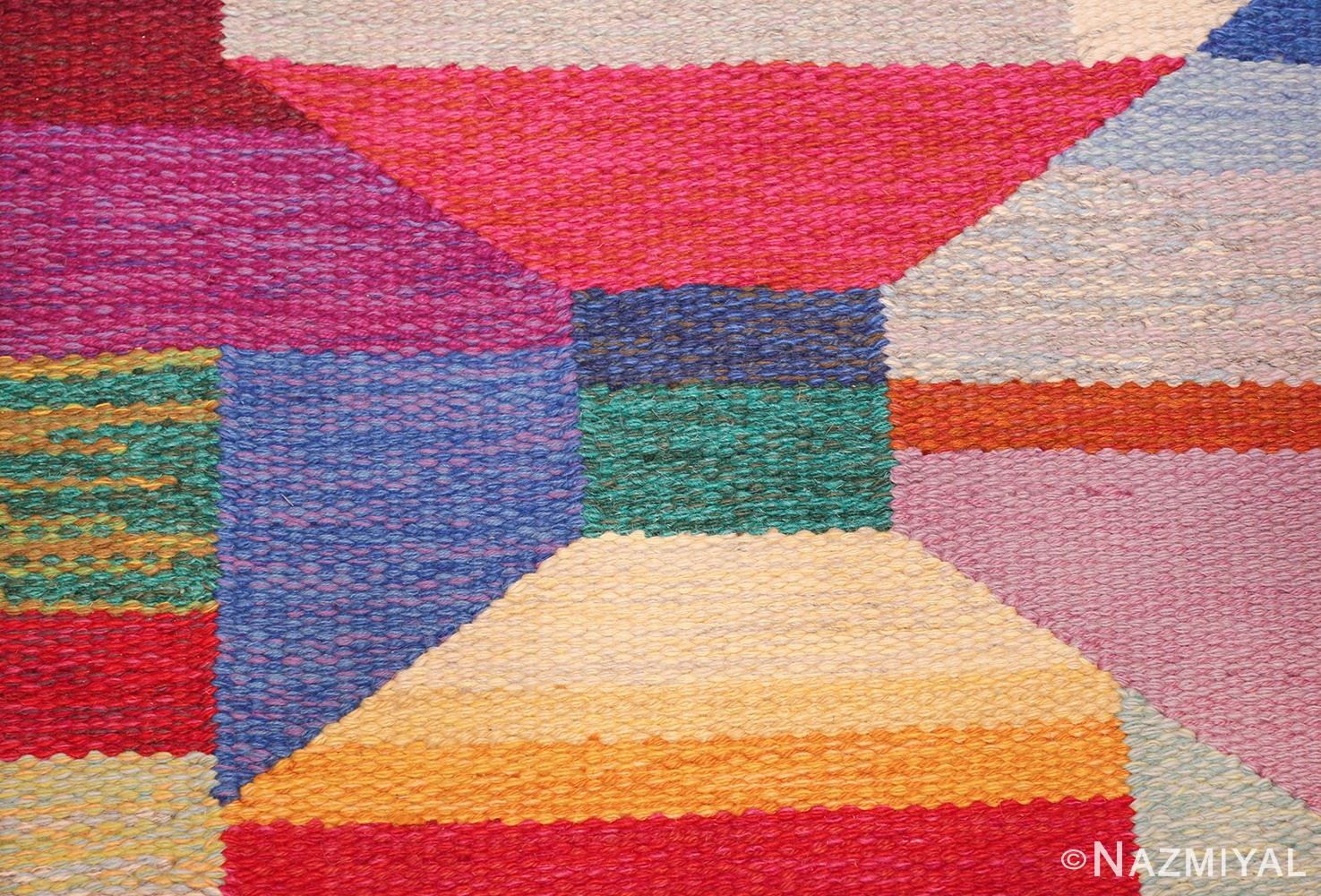 colorful vintage scandinavian kilim rug by agda osterberg 49573 middle