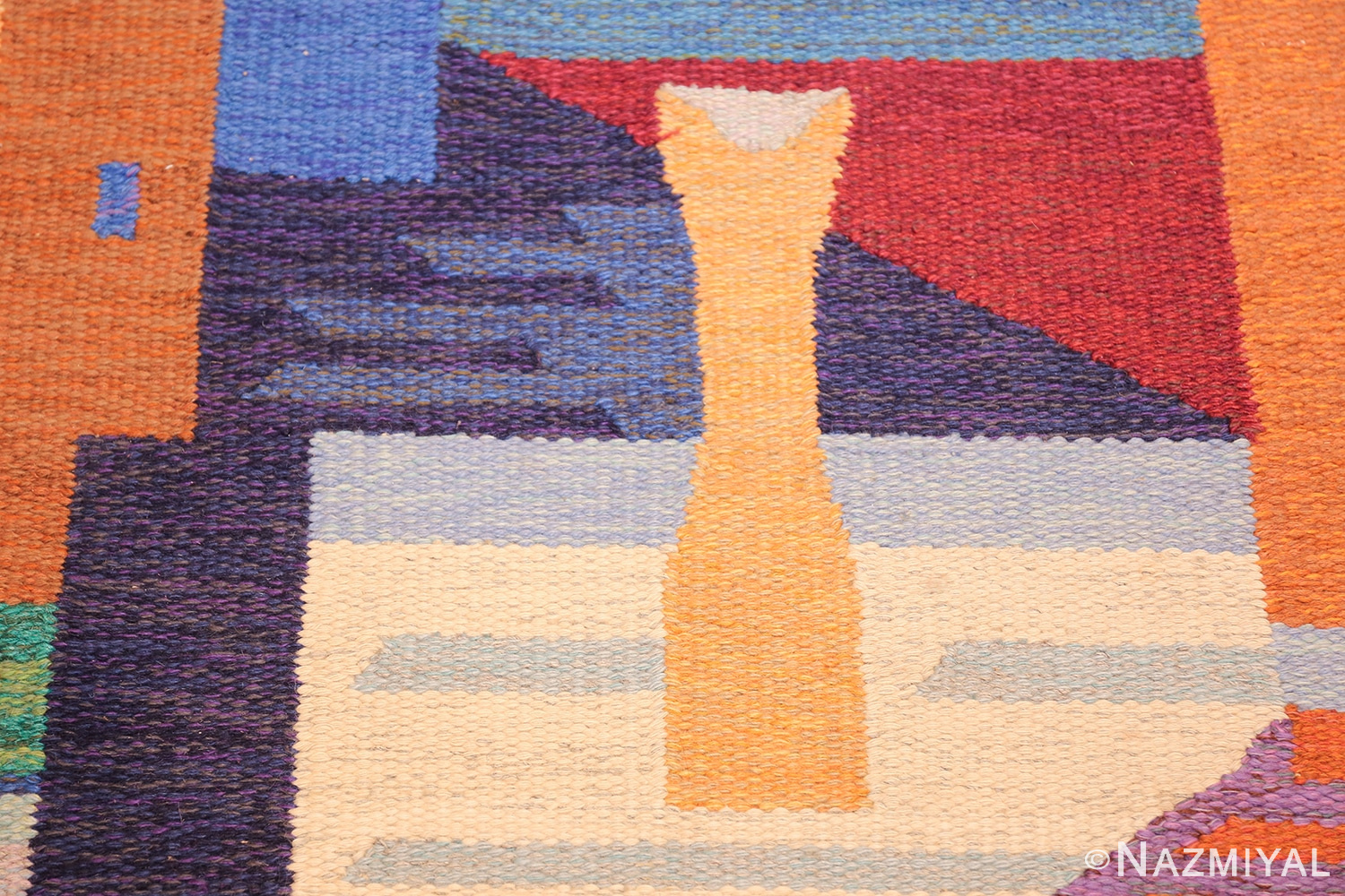 colorful vintage scandinavian kilim rug by agda osterberg 49573 vase Nazmiyal