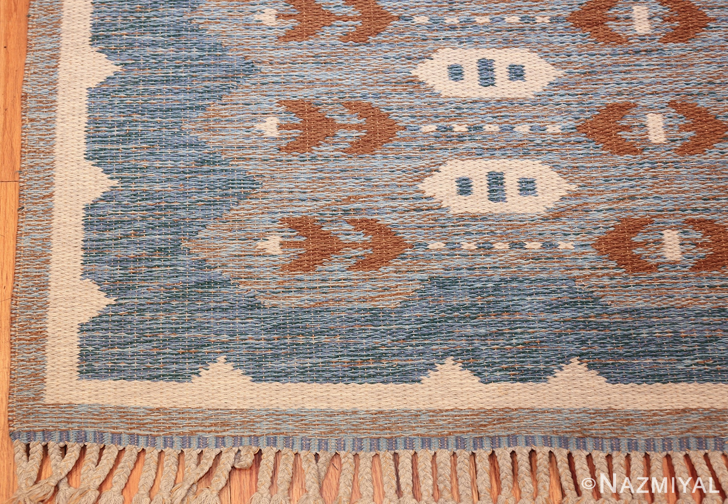 double sided vintage scandinavian rug 49567 corner Nazmiyal