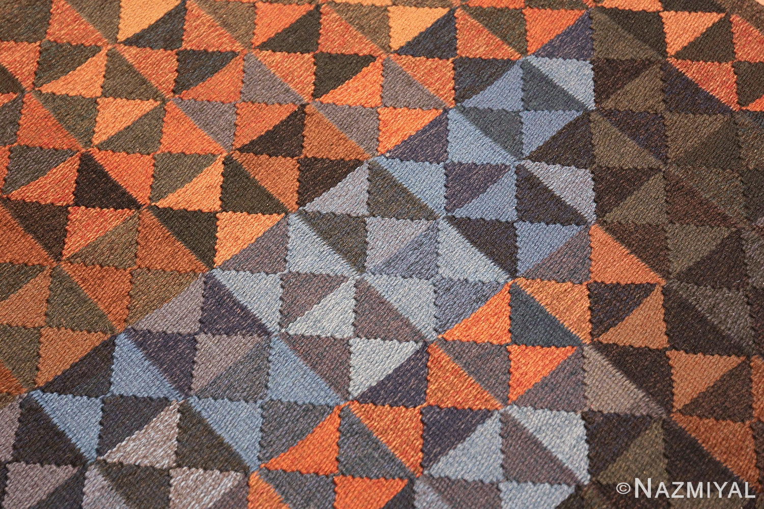 geometric vintage scandinavian rug by kristianstad lans hemslöjd 49587 color Nazmiyal