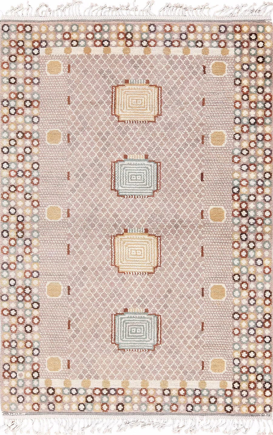 Vintage Mid Century Scandinavian Marta Maas Rug by Barbro Nilsson by nazmiyal