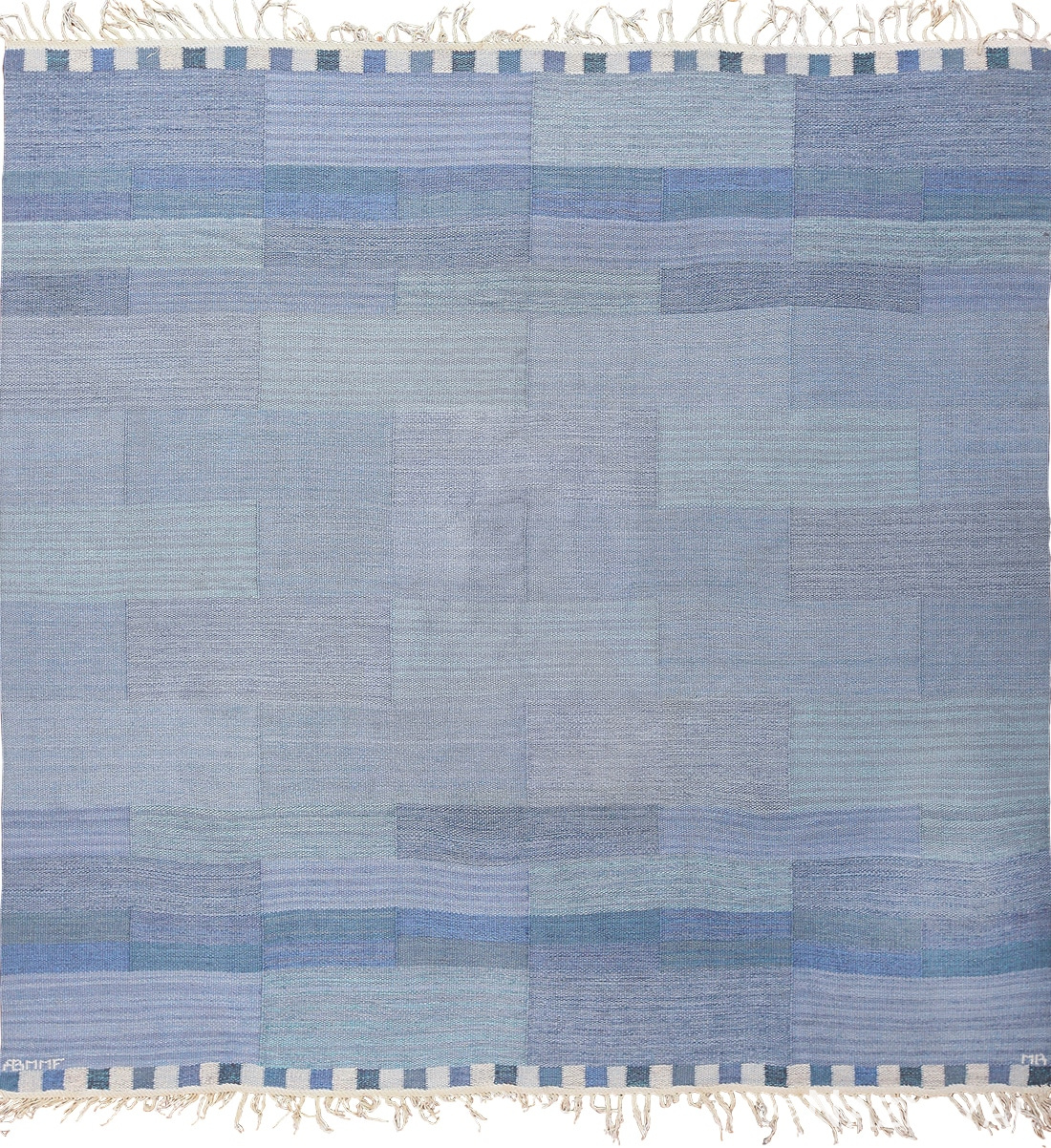 A Square Vintage Marta Maas Swedish Kilim Rug by Marianne Richter 49576 by Nazmiyal