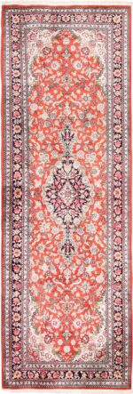 Floral Vintage Persian Silk Qum Runner Rug 49602 by Nazmiyal