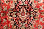 animal motif silk vintage qum persian runner rug 49602 center Nazmiyal
