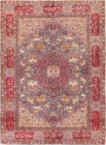 Antique Animal Hunting Motif Indian Agra Rug 49623 by NAzmiyal
