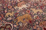 antique animal motif agra indian rug 49623 hunting Nazmiyal