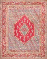 Happy and Colorful Room Size Antique Turkish Ghiordes Rug 49657 by Nazmiyal