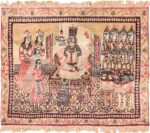 Antique Small Scatter Size Persian Pictorial Kerman Rug 49618 by Nazmiyal