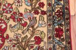 antique souf silk kashan persian rug 49615 grey bird Nazmiyal