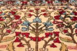 antique souf silk kashan persian rug 49615 plant Nazmiyal