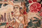 antique square small size kerman persian rug 49614 rose Nazmiyal