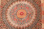 floral silk vintage qum persian rug 49622 center Nazmiyal