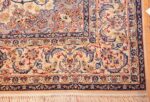 ivory background vintage isfahan persian rug 49599 corner Nazmiyal