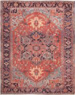 Large Antique Geometric Persian Heriz Rug 49654 by Nazmiyal