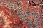 large antique geometric heriz persian rug 49654 part Nazmiyal