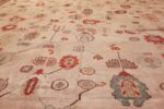 large ivory background antique oushak turkish rug 49658 field Nazmiyal