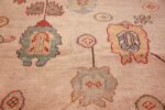 large ivory background antique oushak turkish rug 49658 green Nazmiyal