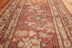 large ivory background antique oushak turkish rug 49658 lines Nazmiyal