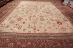 large ivory background antique oushak turkish rug 49658 whole Nazmiyal
