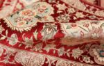 long and narrow silk vintage qum persian rug 49603 pile Nazmiyal