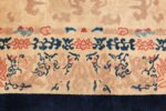 oval antique ivory background chinese rug 49592 border Nazmiyal