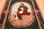 pictorial silk and wool vintage tabriz persian rug 49613 field Nazmiyal