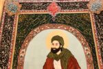 pictorial silk and wool vintage tabriz persian rug 49613 top Nazmiyal