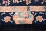 round antique navy background chinese rug 49593 border Nazmiyal