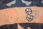 round antique navy background chinese rug 49593 knots Nazmiyal
