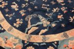 round antique navy background chinese rug 49593 wider Nazmiyal