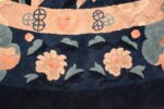 round antique navy background chinese rug 49593 yinyang Nazmiyal