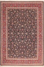 Fine Vintage Floral Silk and Wool Persian Khorassan Rug 60018 by Nazmiyal