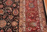 silk and wool fine floral vintage khorassan persian rug 60018 border Nazmiyal