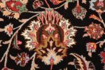 silk and wool fine floral vintage khorassan persian rug 60018 closeup Nazmiyal