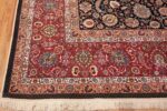 silk and wool fine floral vintage khorassan persian rug 60018 corner Nazmiyal