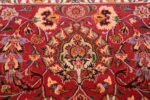 silk and wool fine floral vintage khorassan persian rug 60018 detailed Nazmiyal