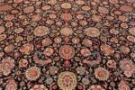 silk and wool fine floral vintage khorassan persian rug 60018 field Nazmiyal