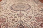 silk and wool large vintage nain persian rug 60029 field Nazmiyal