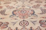 silk and wool large vintage nain persian rug 60029 ivory Nazmiyal