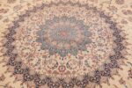 silk and wool large vintage nain persian rug 60029 medallion Nazmiyal
